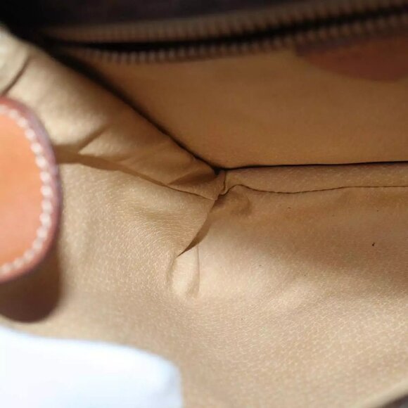 CELINE Macadam Canvas Shoulder Bag PVC Leather Brown Gold Auth yk14568 - Picture 13 of 16